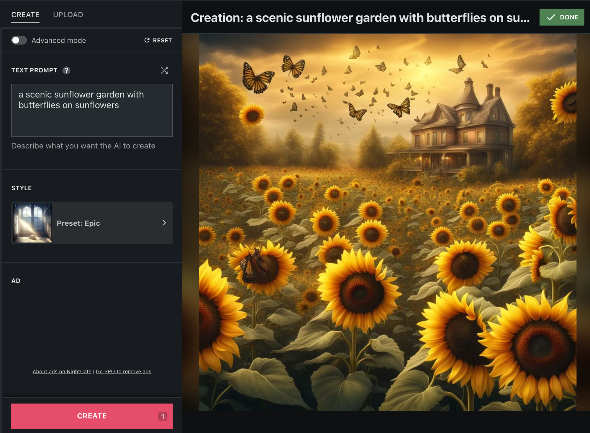 NightCafe - generator seni AI