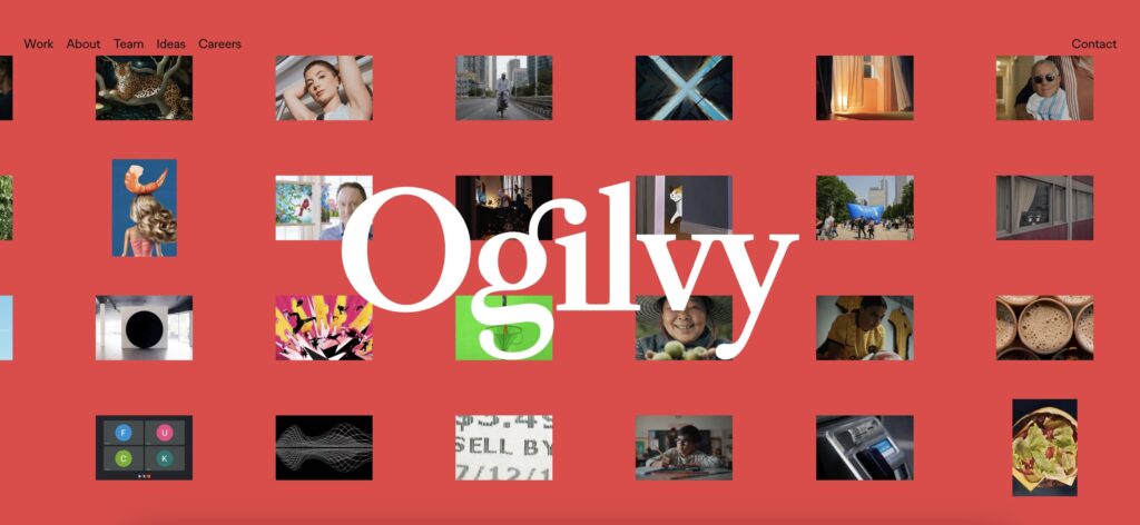 Oglivy'nin web sitesi ana sayfası