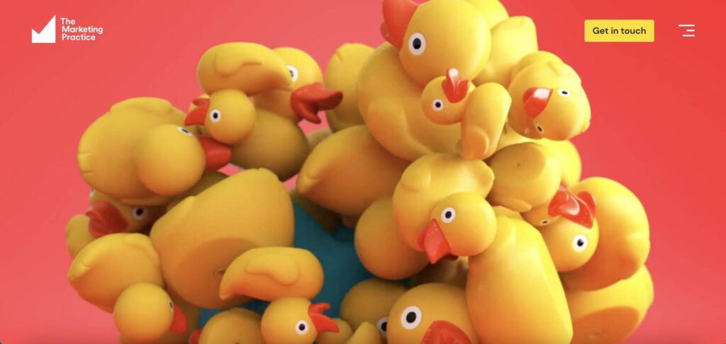 The Marketing Practice'in web sitesi ana sayfasının ekran görüntüsü