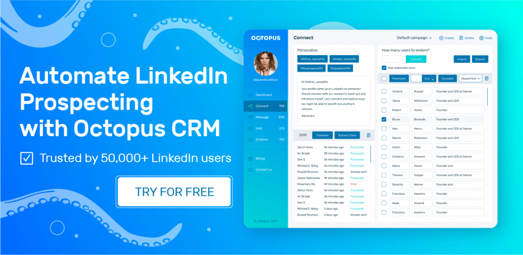 Automatisieren Sie die LinkedIn-Prospecting mit Octopus CRM