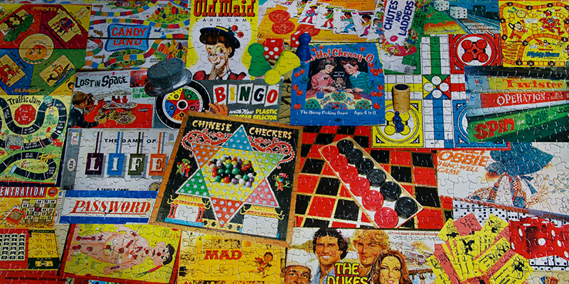 Um quebra-cabeça dos populares jogos de tabuleiro