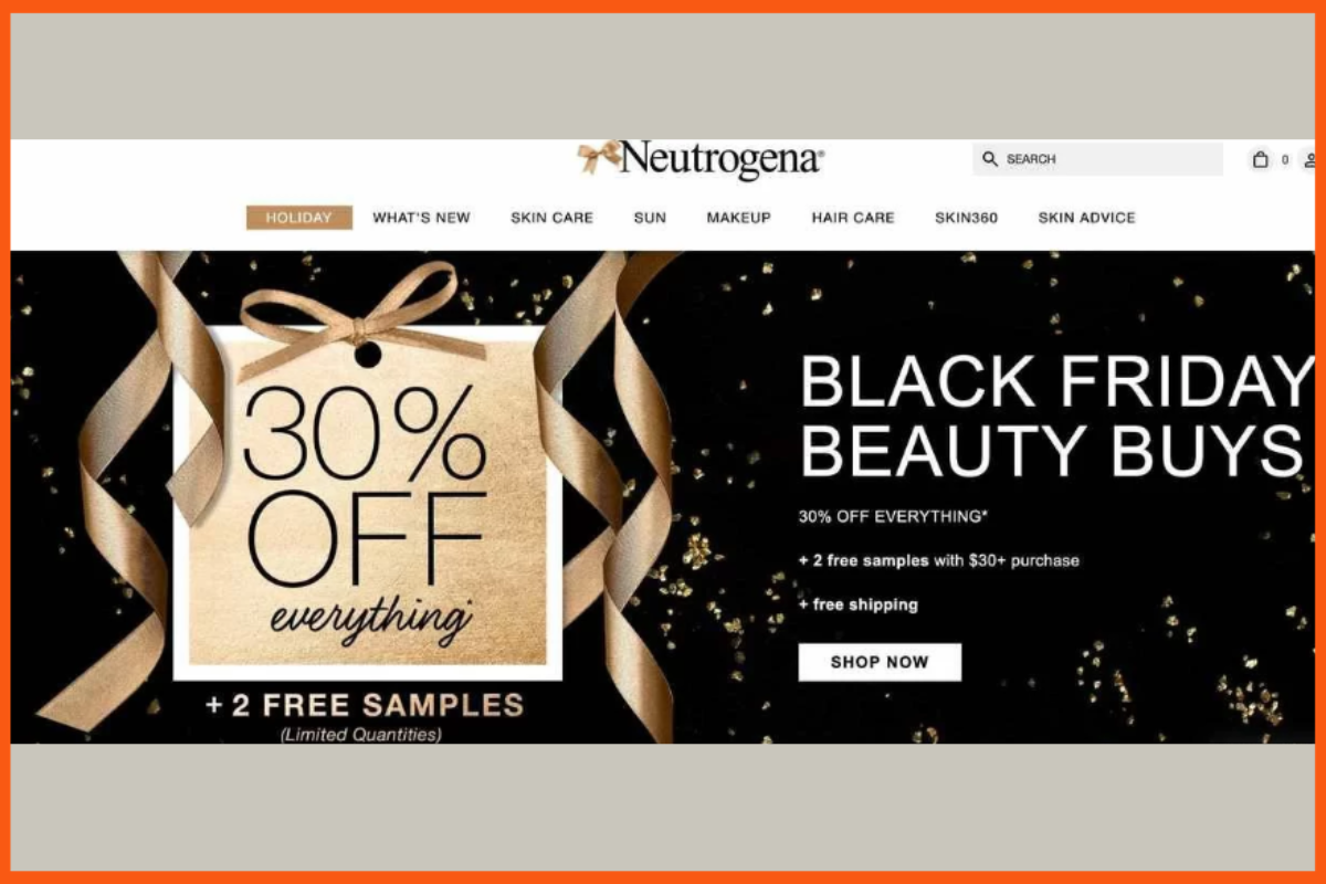 تقدم نيوتروجينا عينات مجانية في مشتريات مستحضرات التجميل في الجمعة السوداء