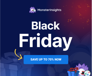 MonsterInsights 2023 年黑色星期五促銷:最高 70% 折扣 1 monsterinsights black friday banner
